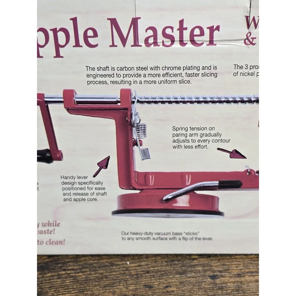 Norpro‎ Apple Master Peeler Parer Slicer & Corer w Blade 866R Vacuum Base